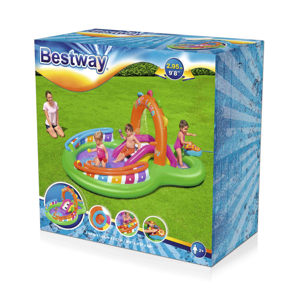 Pripučiama žaidimų aikštelė bestway sing 'n splash, 295x190x137 cm