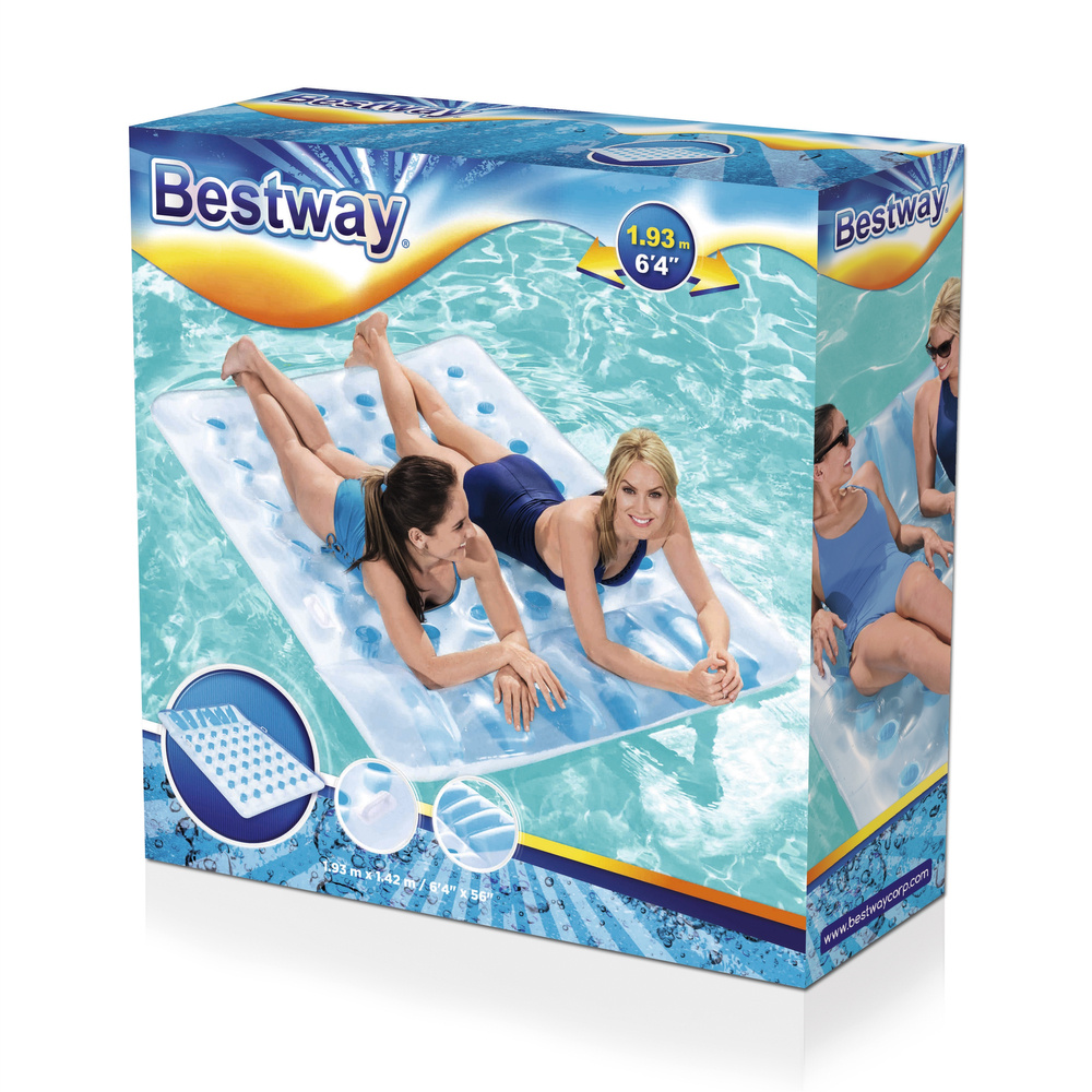 Pripučiamas paplūdimio čiužinys bestway beach bed lounge, 193x142 cm