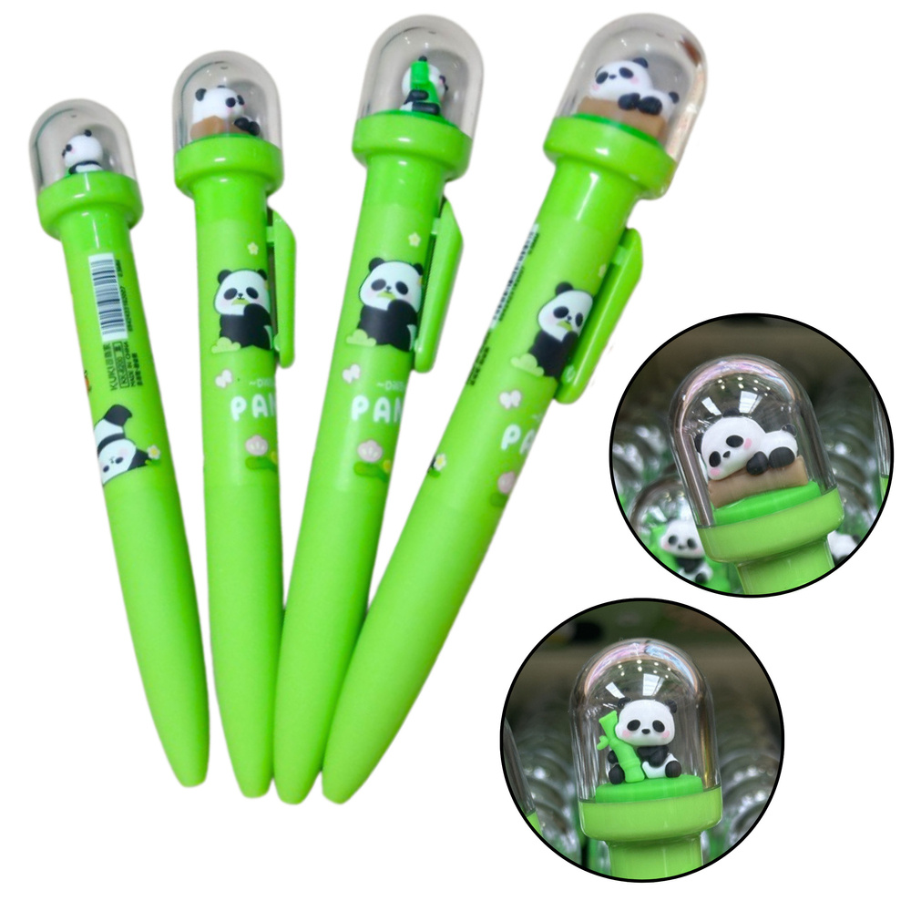 Gelinis rašiklis su panda kupole, mėlynas rašalas, 0.5 mm
