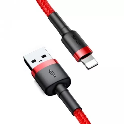 Tvirtas usb lightning kabelis iphone, raudonas