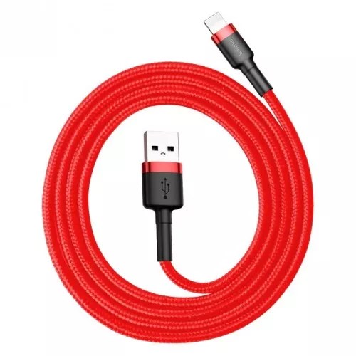 Tvirtas usb lightning kabelis iphone, raudonas