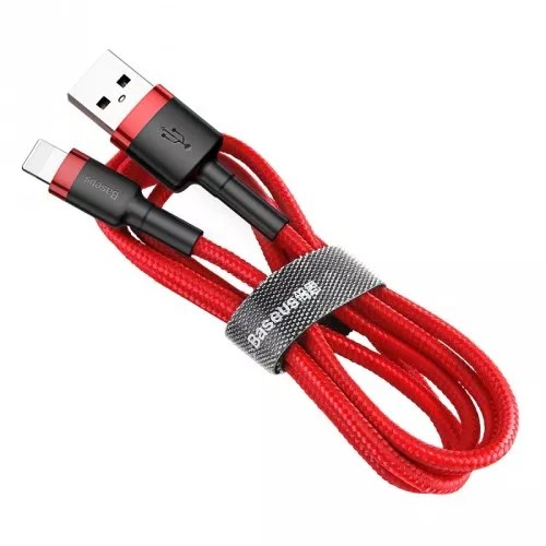 Tvirtas usb lightning kabelis iphone, raudonas