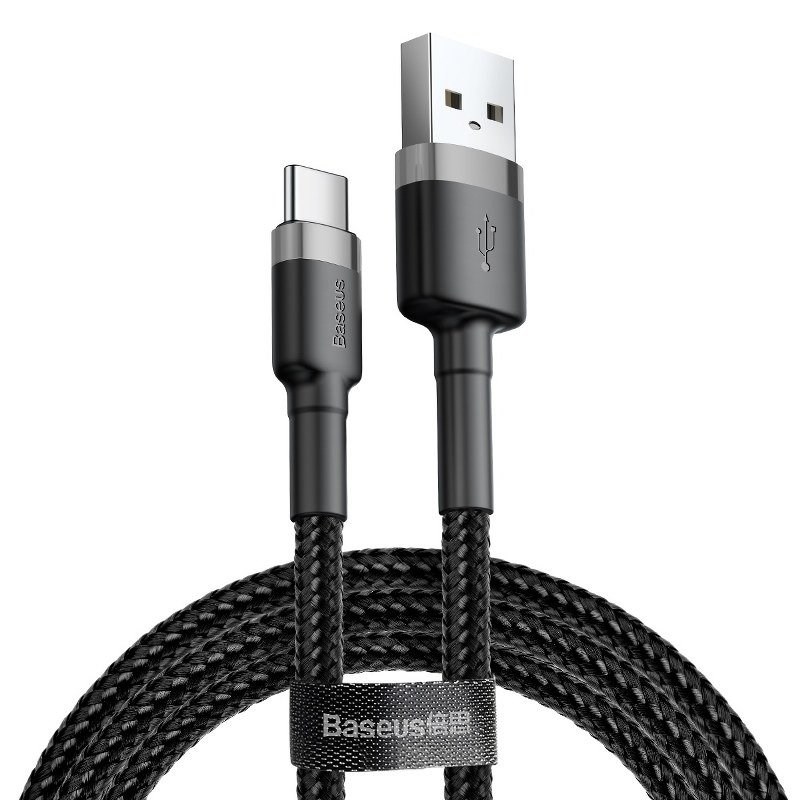 Kabelis usb-c, 3a 1m, juodas