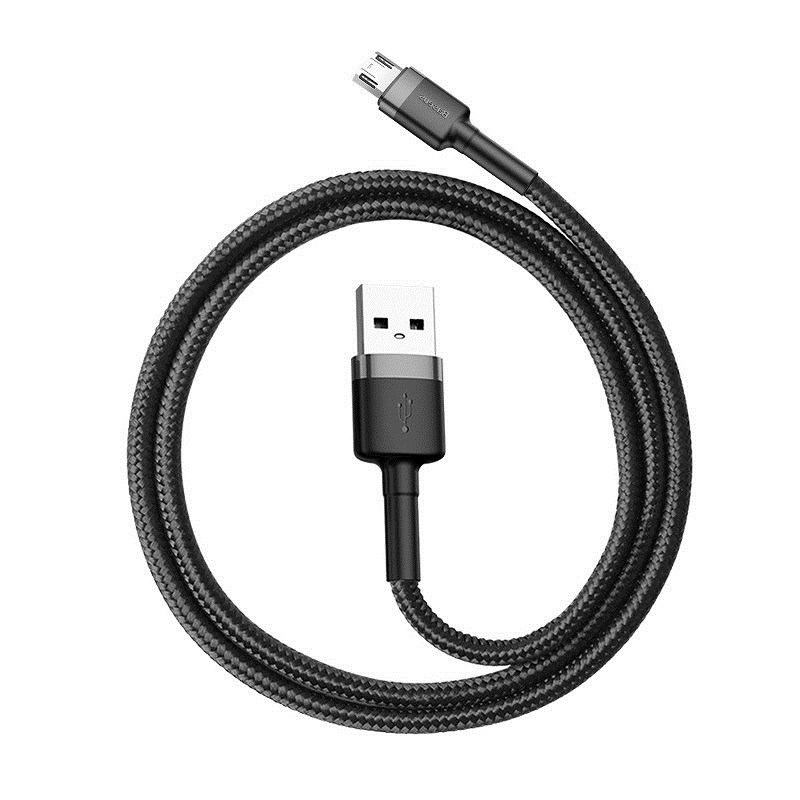 Kabelis usb microusb 1m, juodai pilkas