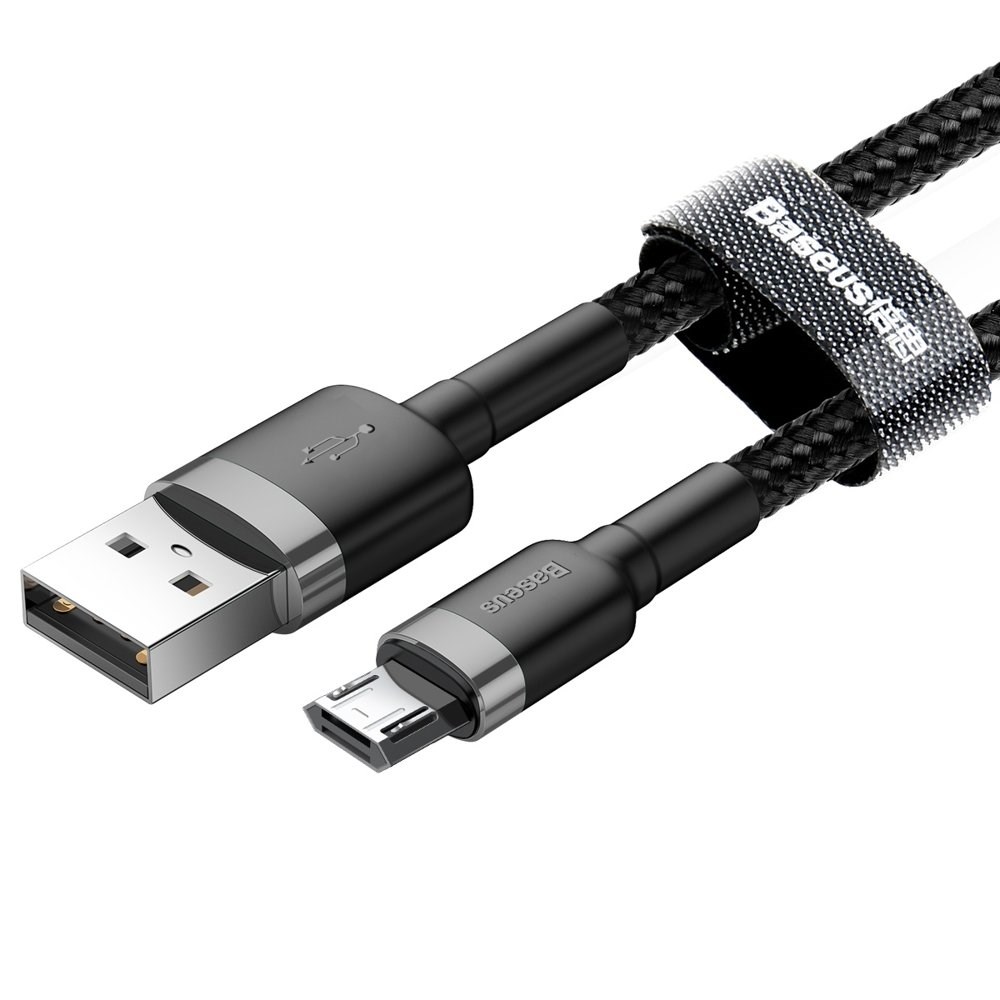 Kabelis usb microusb 1m, juodai pilkas