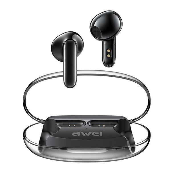 Awei t85 bluetooth 5.3 ausinės su enc triukšmo mažinimu, juoda, tws rankų įranga