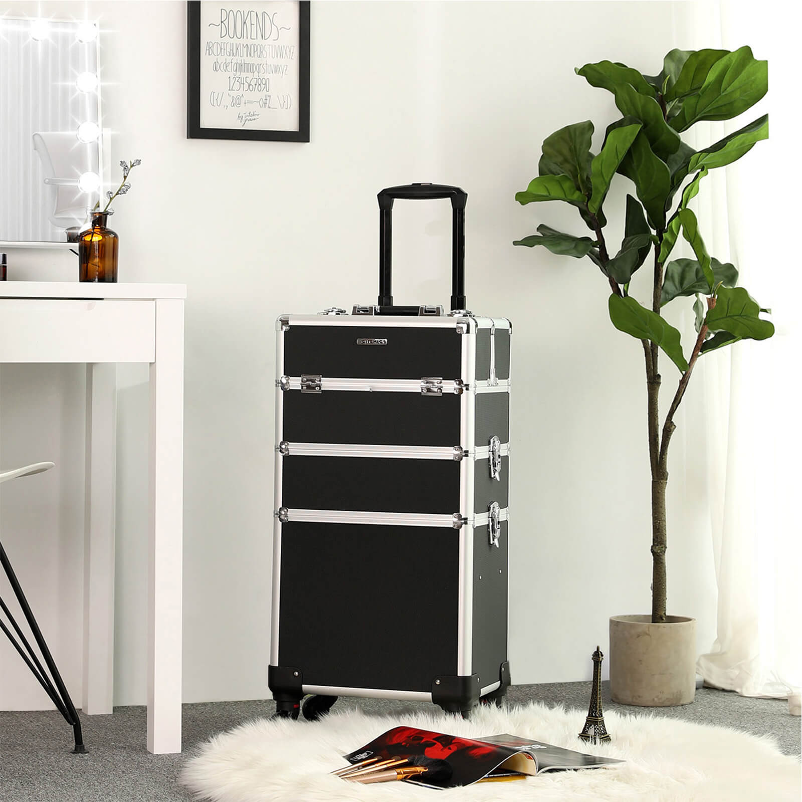 Kosmetikos lagaminas 3-in-1 su teleskopine rankena, 35x68,5x25 cm 2
