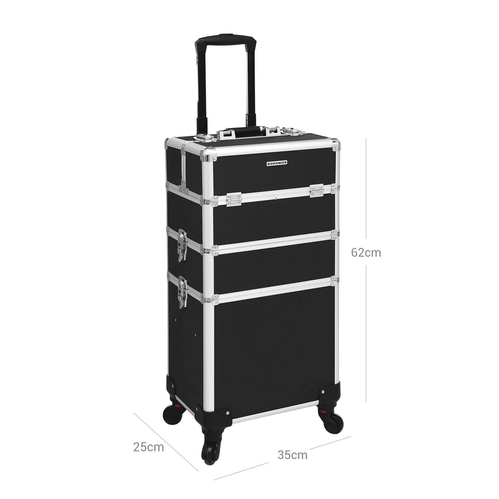 Kosmetikos lagaminas 3-in-1 su teleskopine rankena, 35x68,5x25 cm 3