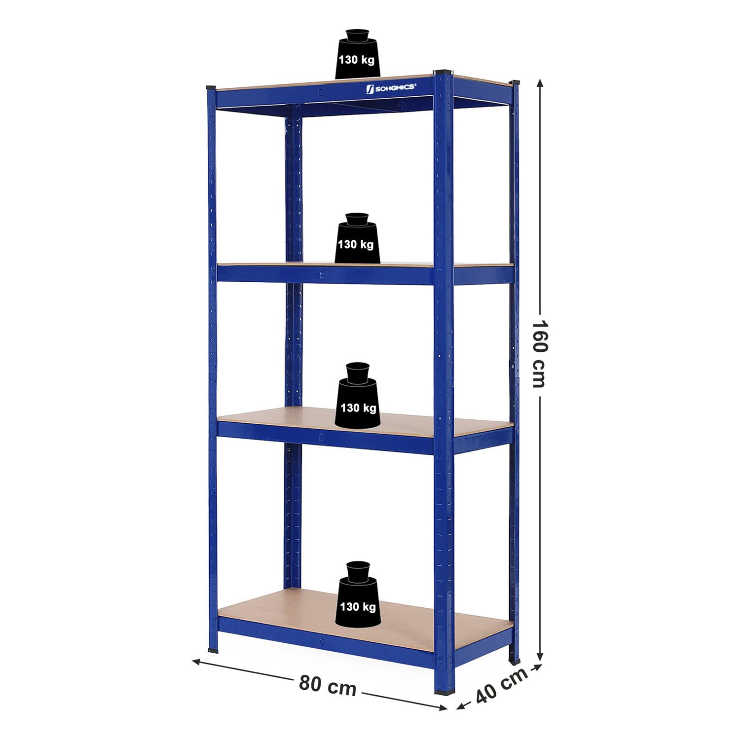 Sandėliavimo lentyna SONGMICS 160x80x40 cm 2