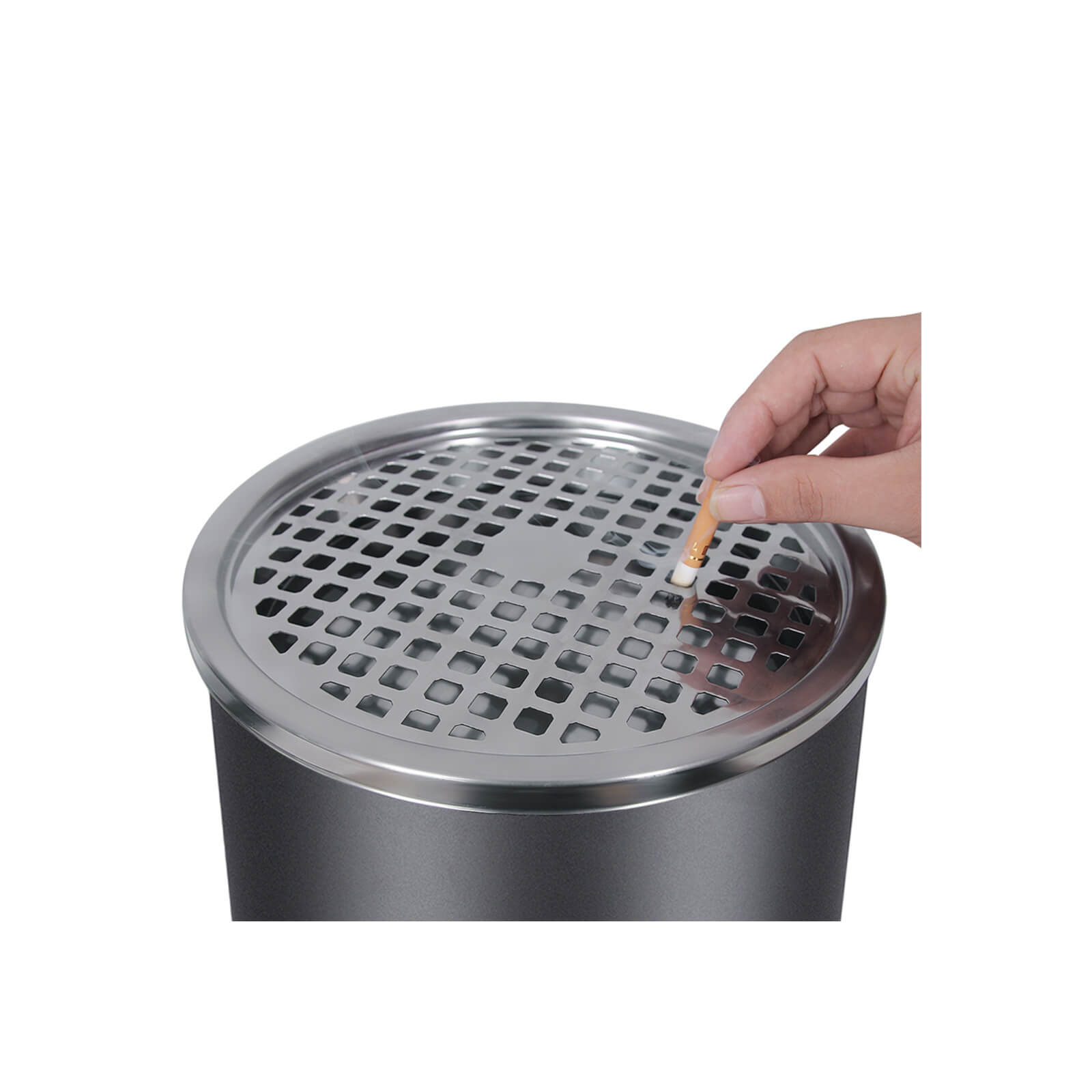 Lauko šiukšliadėžė su pelenine 30 L juoda 2