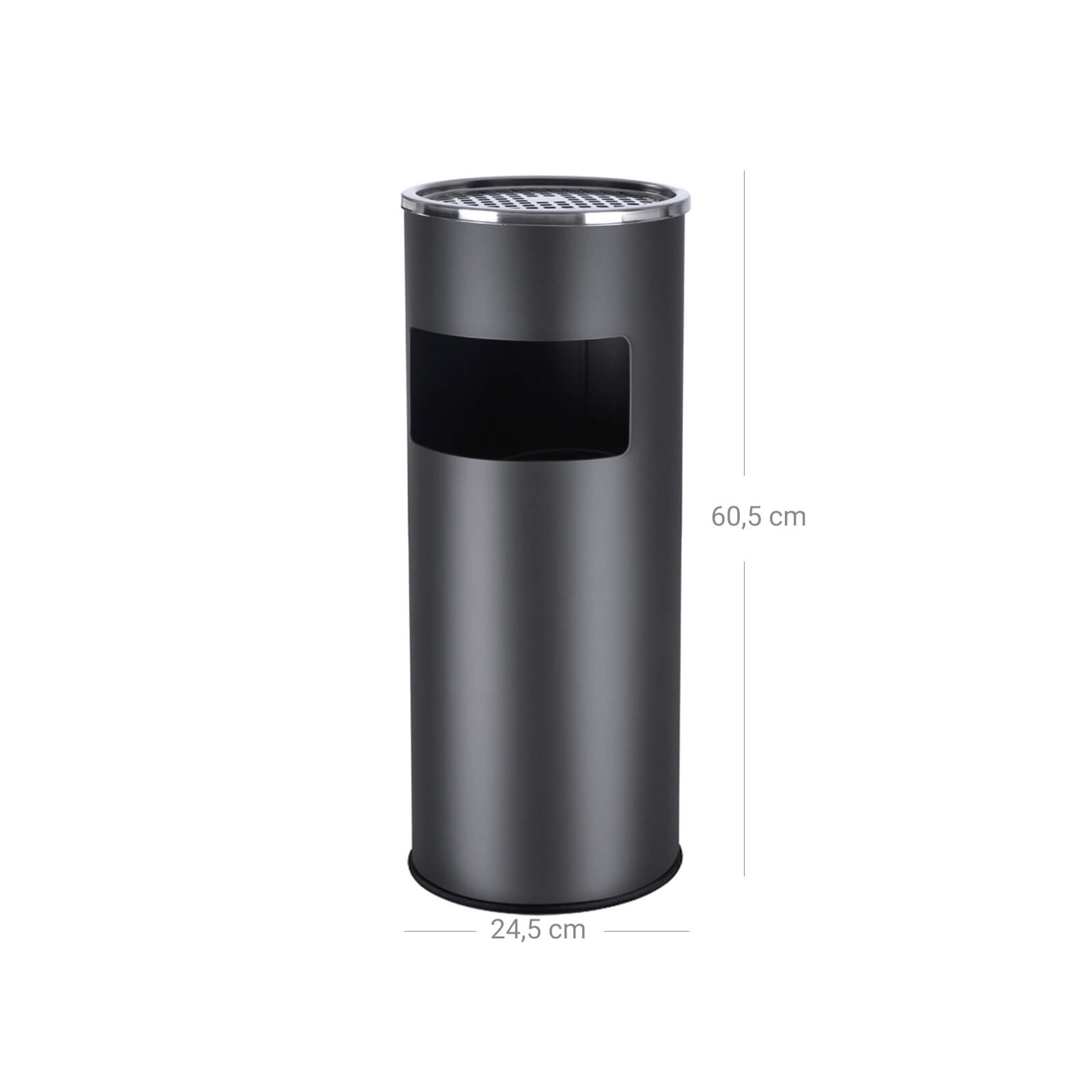 Lauko šiukšliadėžė su pelenine 30 L juoda 3