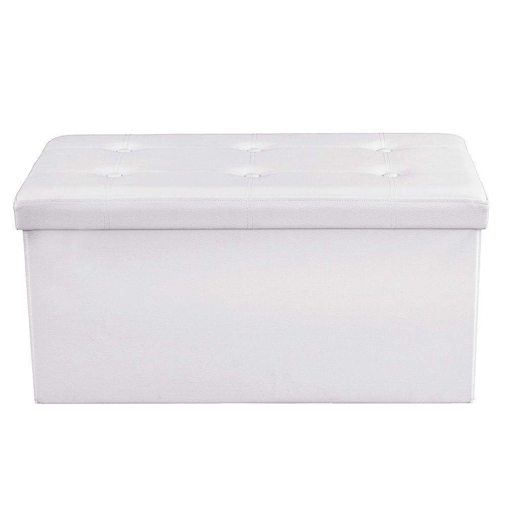 Pufas 76 cm dirbtinė oda balta