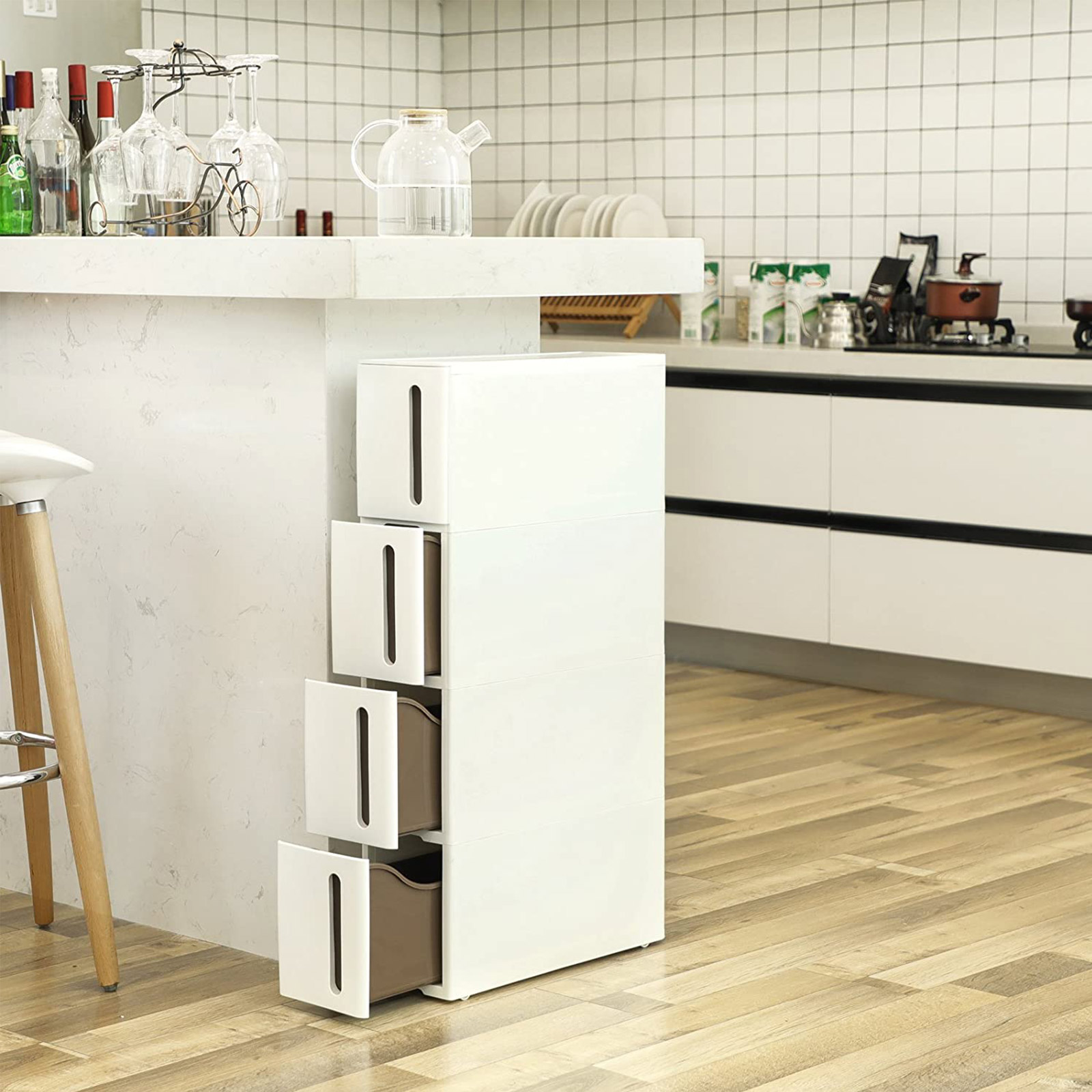 Plastikinė lentyna su ratukais SONGMICS 45x17x84 cm 3