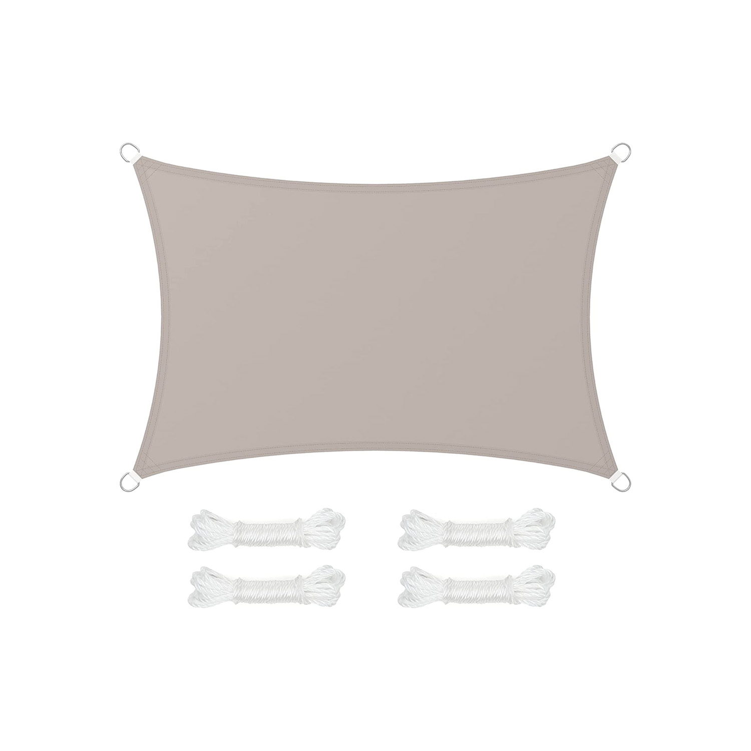 Stačiakampė saulės burė su PU danga, taupe, 2 x 3 m