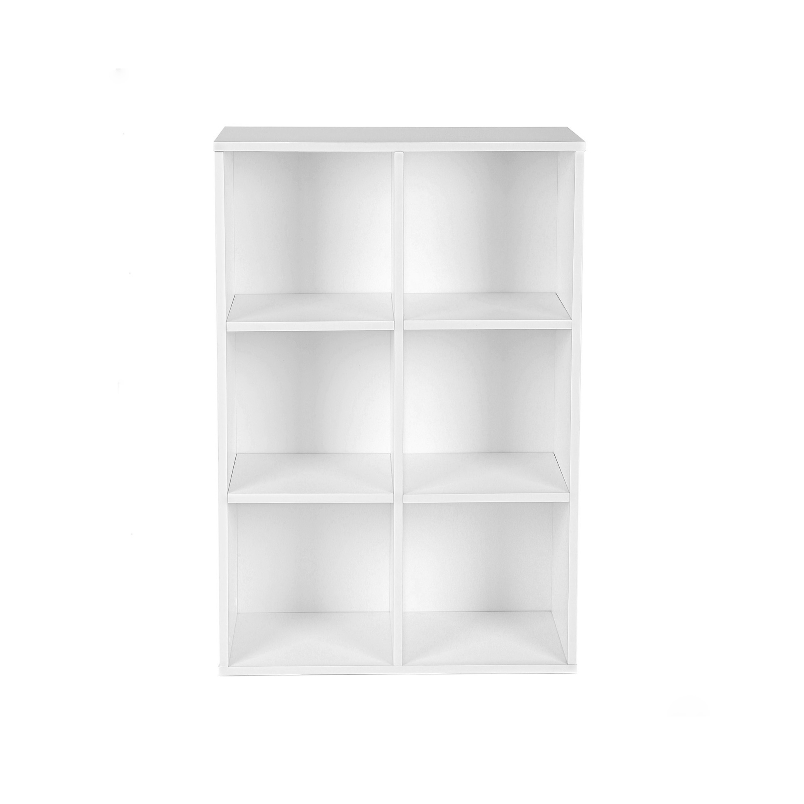 Grāmatu plaukts ar 6 nodalījumiem, balts, 65,5 × 97,5 × 30,5 cm