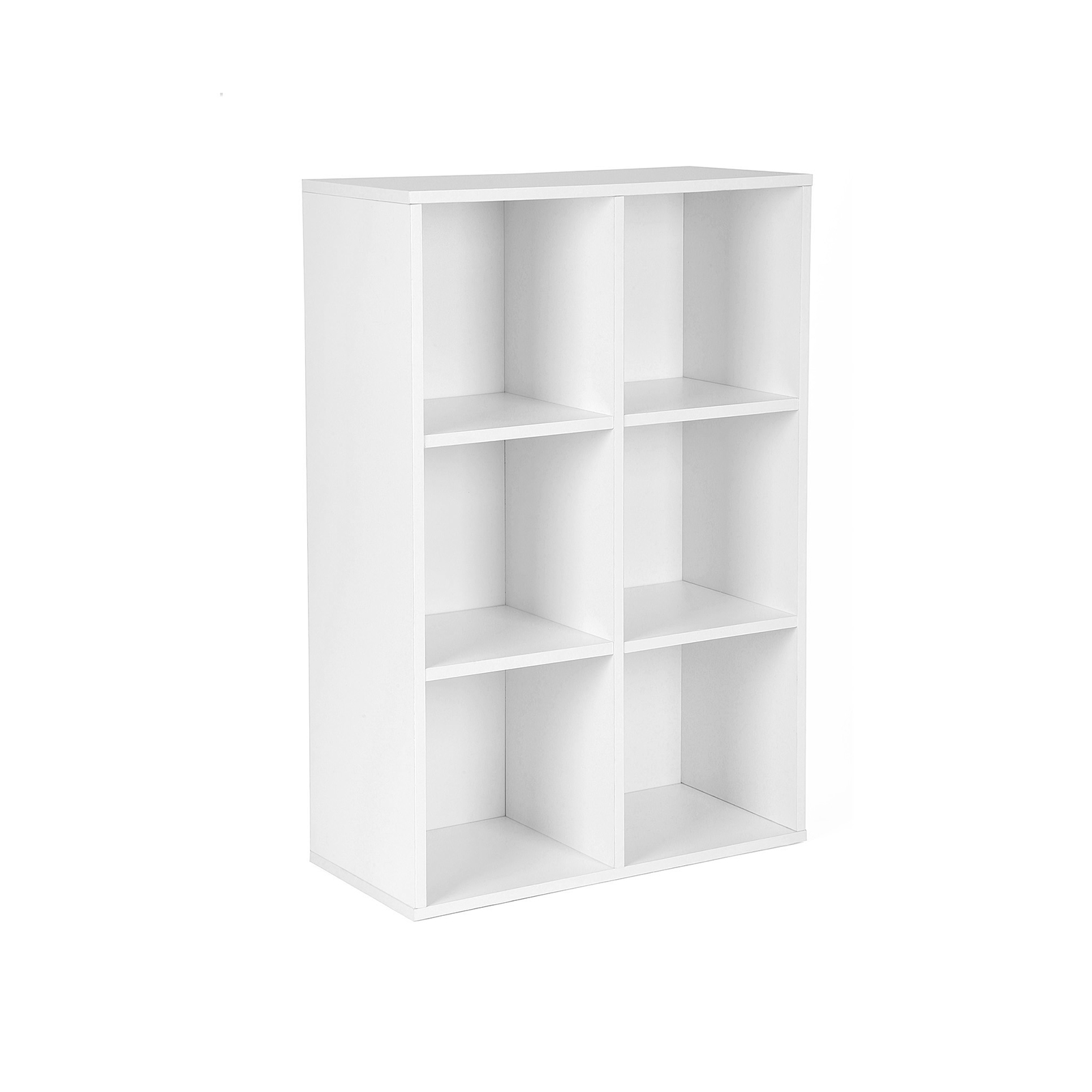 Grāmatu plaukts ar 6 nodalījumiem, balts, 65,5 × 97,5 × 30,5 cm