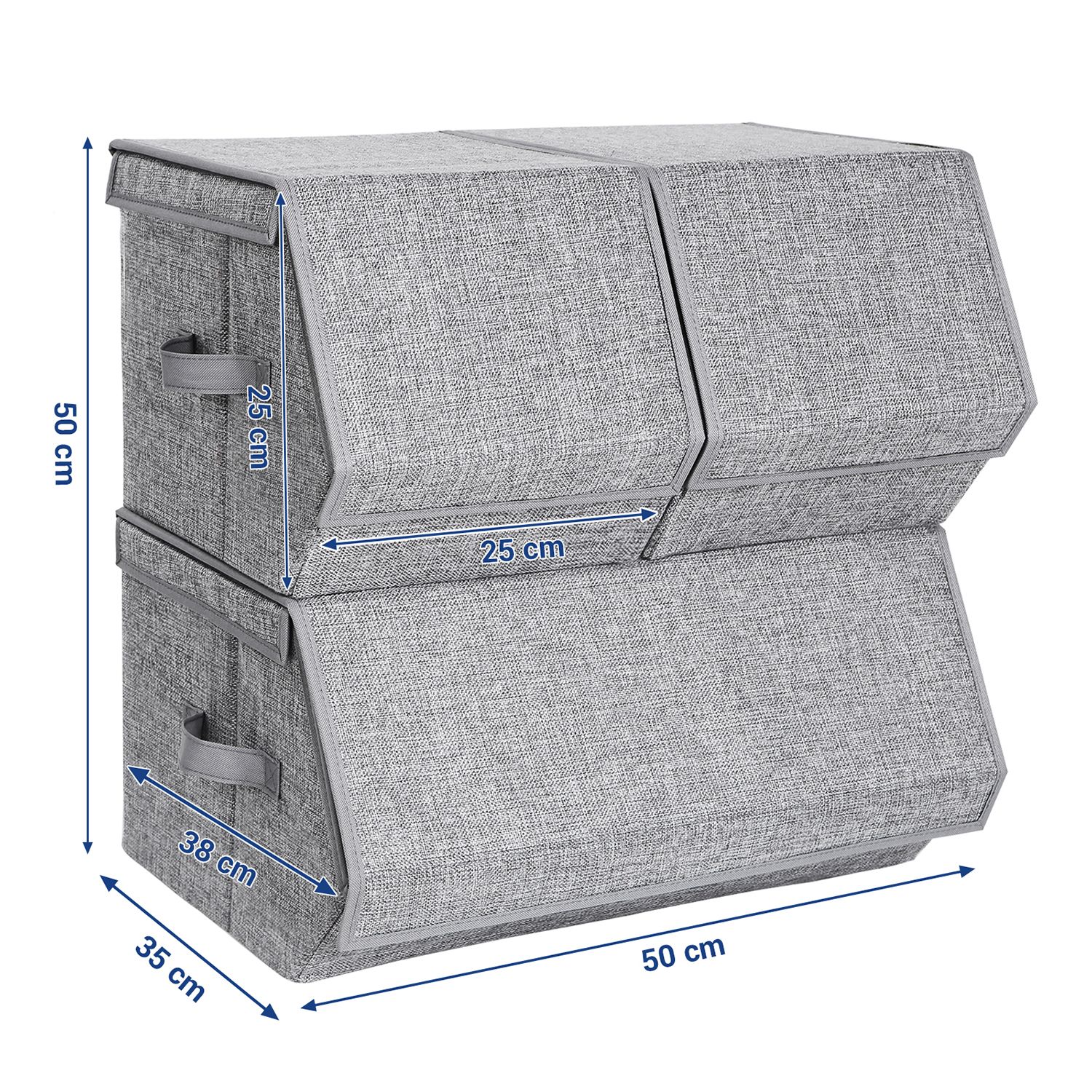 Laikymo dėžės 50x35x25/25x35x25 cm, 3 vnt. 2