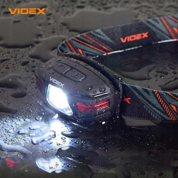 LED žibintas VLF-H015 VIDEX vandeniui atsparus USB-C žibintas 330lm atsparus