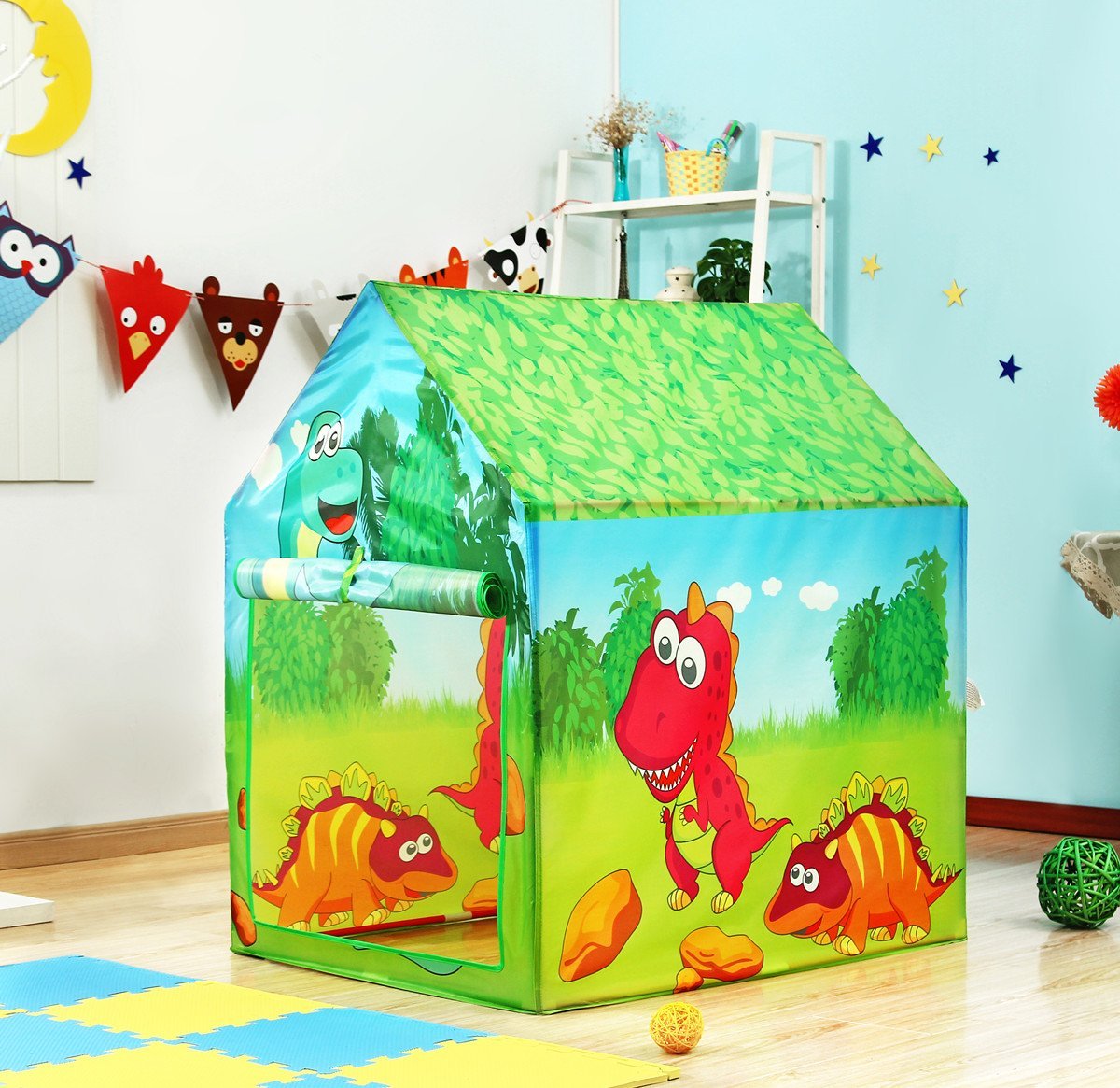Vaikiška palapinė iplay dinozaurų šalis 95x72x102 cm