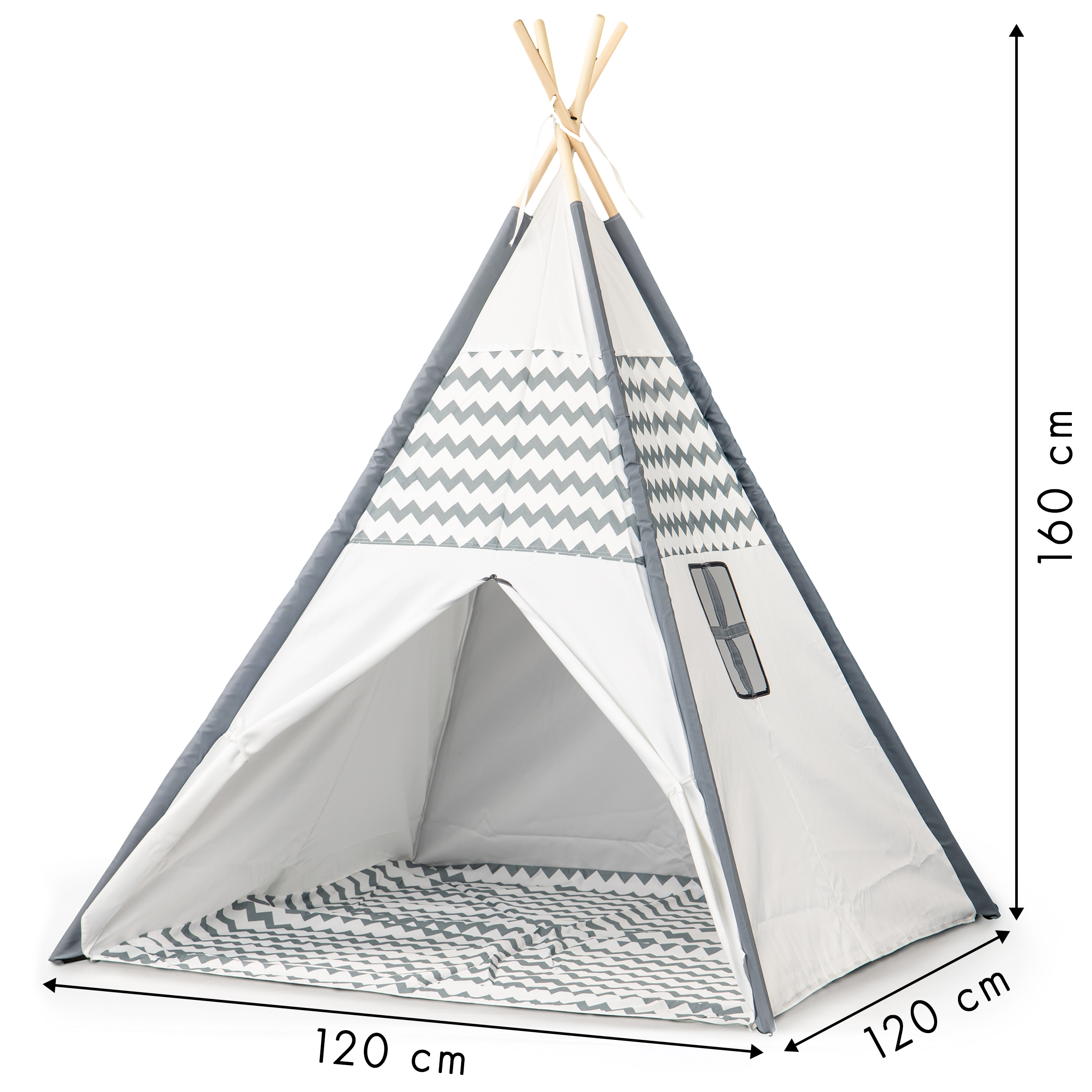 Vaikų žaidimų palapinė ecotoys tipi-8112, 120x120x160 cm