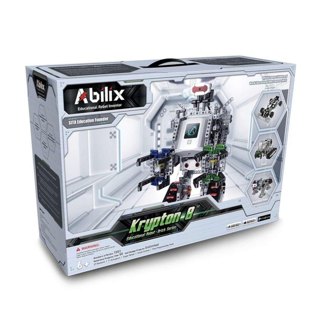 Abilix krypton 8 v2 edu - stem mokomasis robotas - 1,3 ghz / 1551 blokai