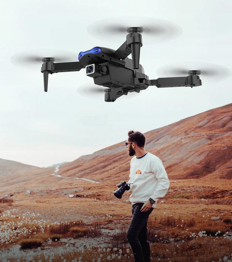 4K sulankstomas dronas su 2 baterijomis