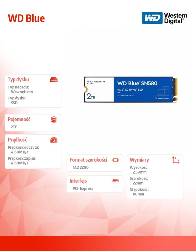 Ssd vidinis kietasis diskas wd blue sn580 wds200t3b0e