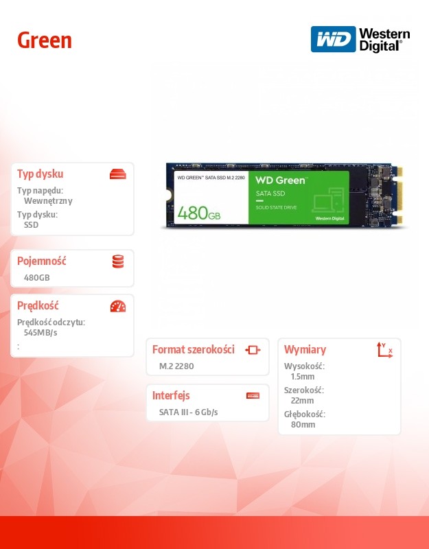 Ssd vidinis kietasis diskas vidinis kietasis diskas western digital wds480g3g0b 480 gb bfnbbs55146900