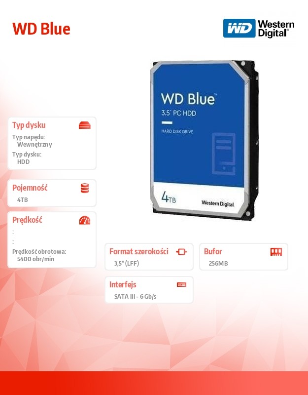 Hdd vidinis kietasis diskas wd wd40ezax 4tb 3,5
