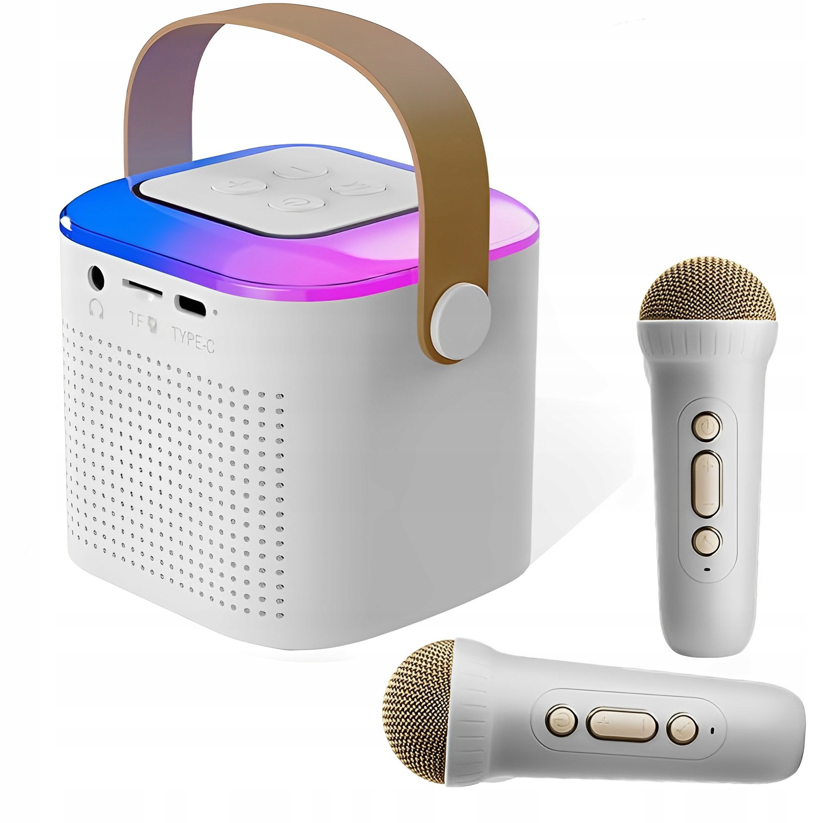 Belaidis karaoke rinkinys: bluetooth garsiakalbis su 2 mikrofonais