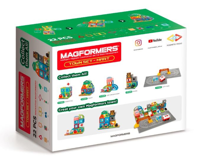 Magnetinių blokų rinkinys miestas magformers, 22 d.
