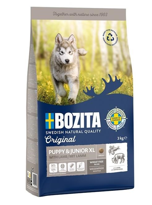 Bozita original puppy & junior jauniems didelių veislių šunims su ėriena, 12 kg