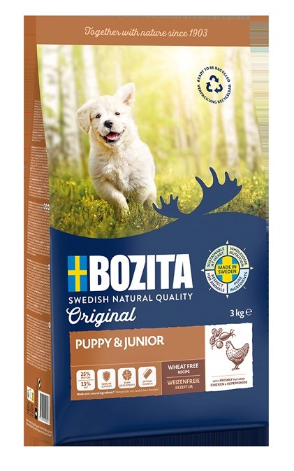 Bozita original puppy & junior jauniems šuniukams su vištiena, 3 kg