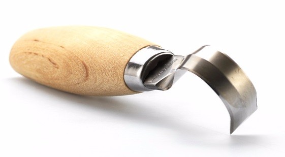 Drožinėjimo peilis Morakniv® 162, 15 mm spindulys, pagaląstas iš abiejų pusių, nerūdijantis plienas, odinis dėklas