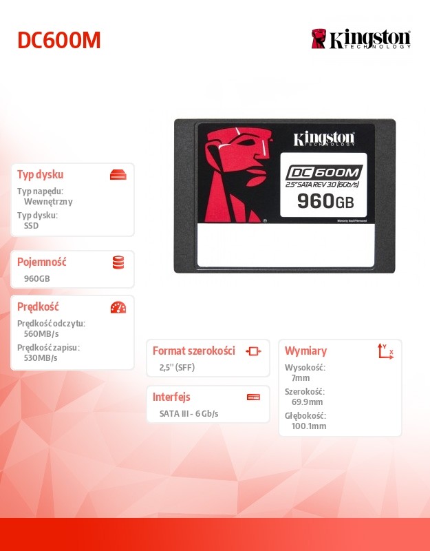 Ssd vidinis kietasis diskas kingston dc600m