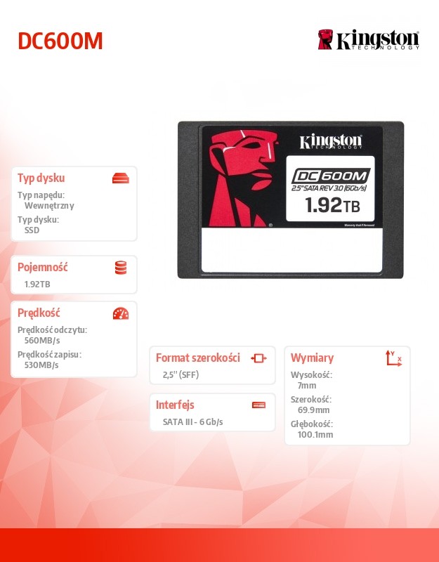 Ssd vidinis kietasis diskas kingston dc600m