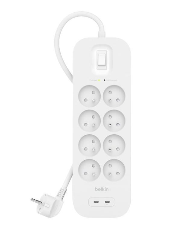 Prailgintuvas - belkin connect, balta 8 ac išvestis 2 m