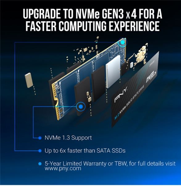 Ssd vidinis kietasis diskas pny cs1030, 1tb, m.2 nvme