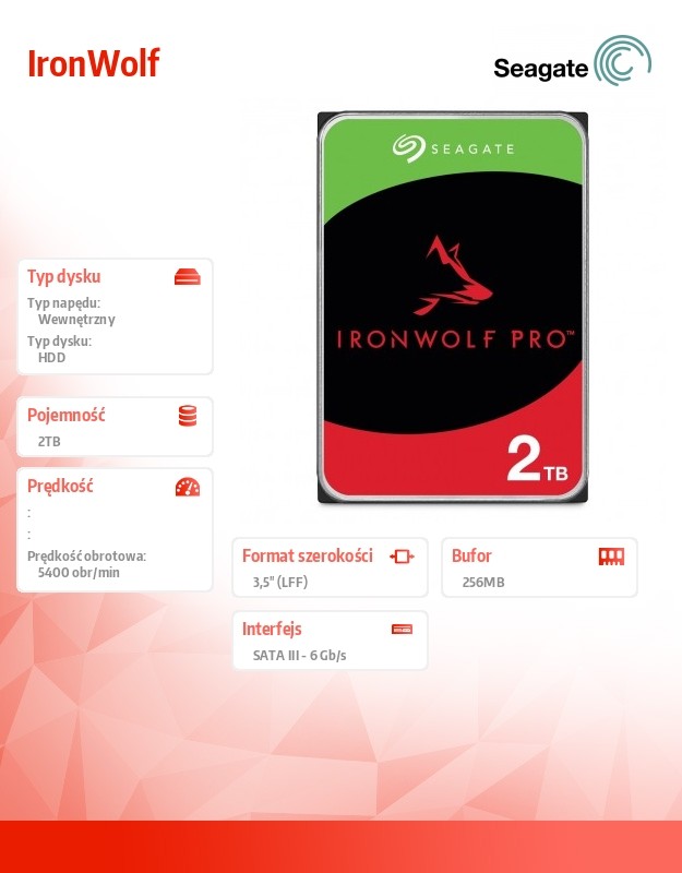 Hdd vidinis kietasis diskas seagate ironwolf, 2tb (st2000vn003)