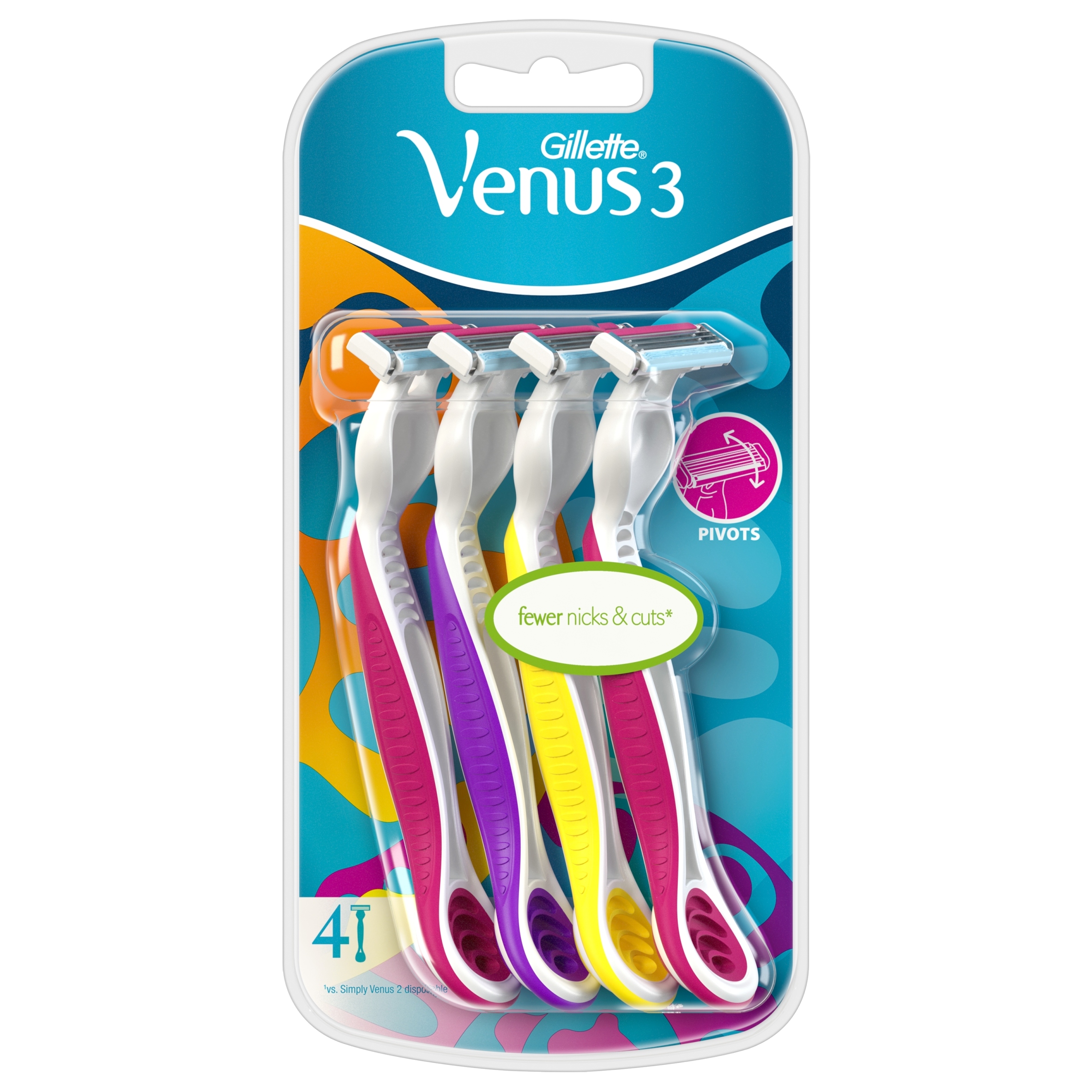 Vienkartiniai skustuvai moterims Gillette Simply Venus 3 Plus 4 vnt