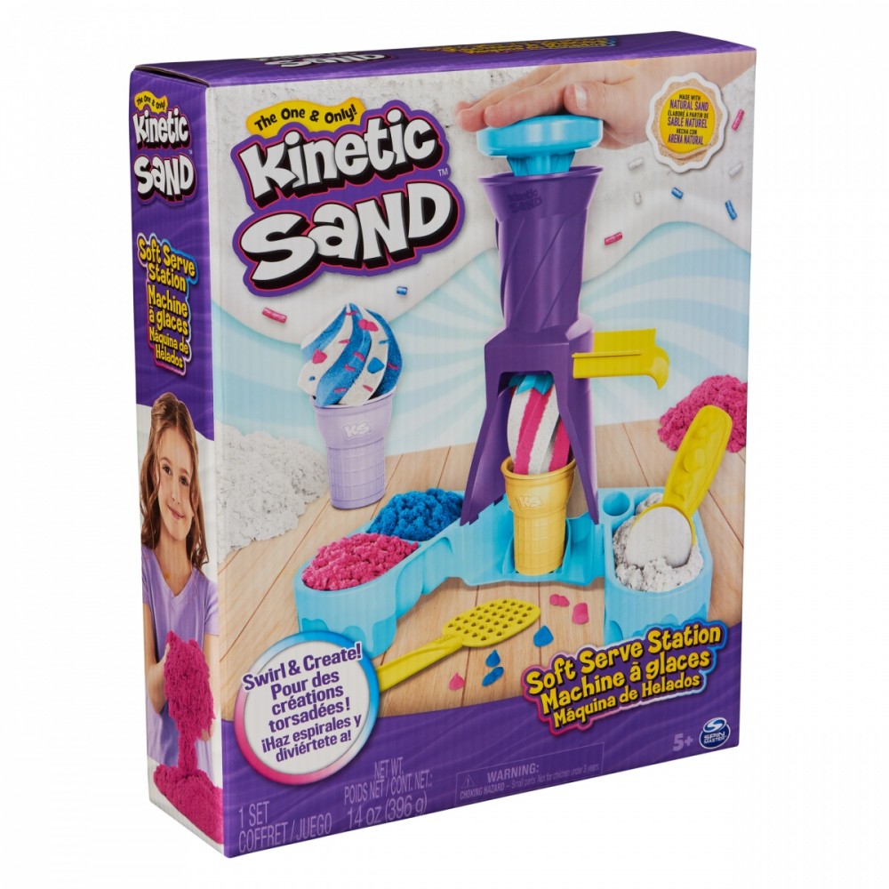 Kinetinio smėlio ledų gaminimo rinkinys kinetic sand soft serve station