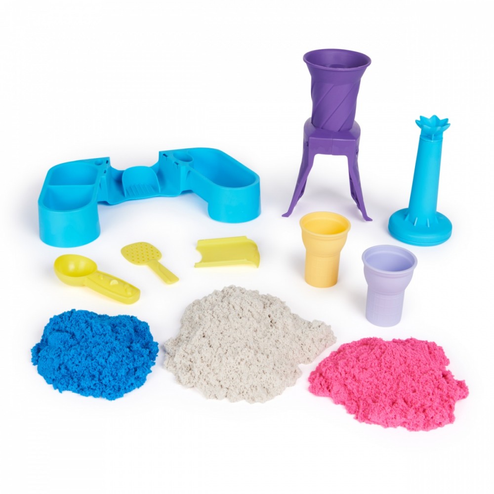 Kinetinio smėlio ledų gaminimo rinkinys kinetic sand soft serve station
