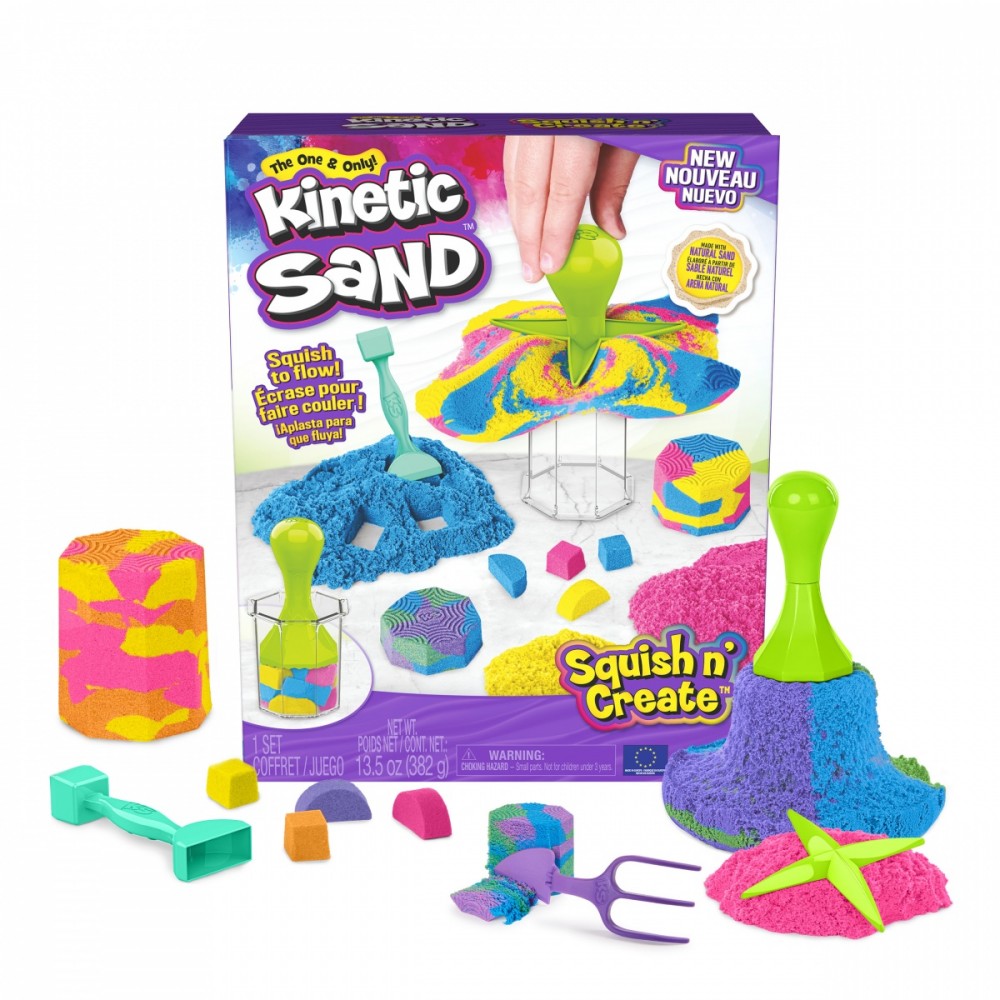Kinetinio smėlio rinkinys kinetic sand formuok ir kurk