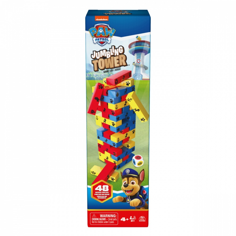 Arkadinis žaidimas spinmaster games jumbling tower paw patrol, 6066828
