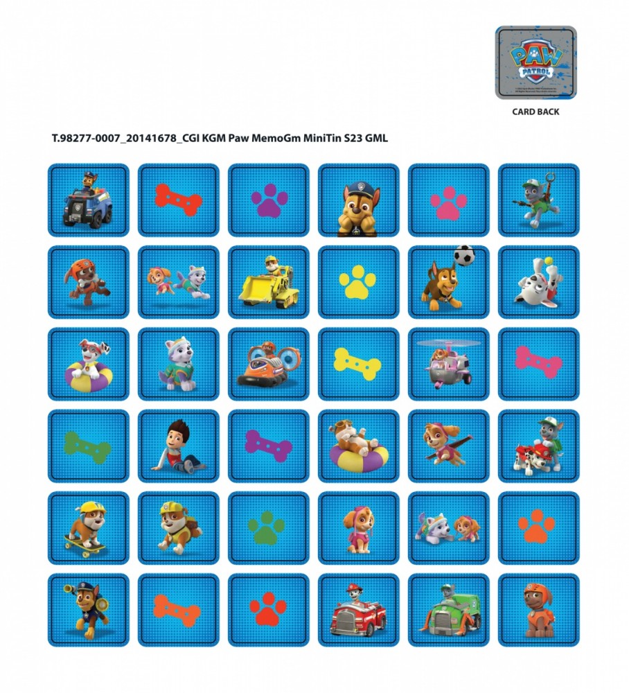 Kortų žaidimas paw patrol (šunyčiai patruliai) memo