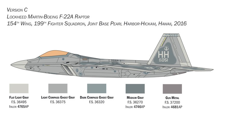 Italeri - f-22 raptor, 1/48, 2822
