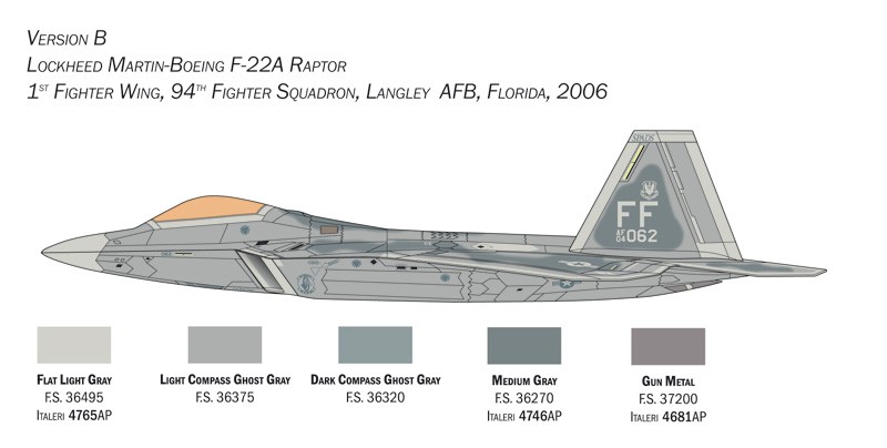 Italeri - f-22 raptor, 1/48, 2822