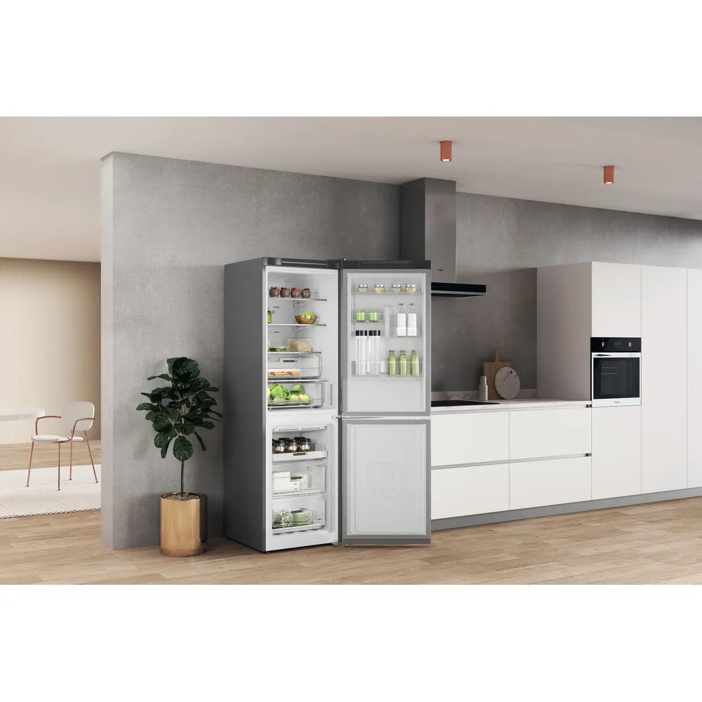 Laisvai pastatomas, šaldytuvas su šaldikliu apačioje whirlpool w7x 82o ox, rankinis atitirpinimas