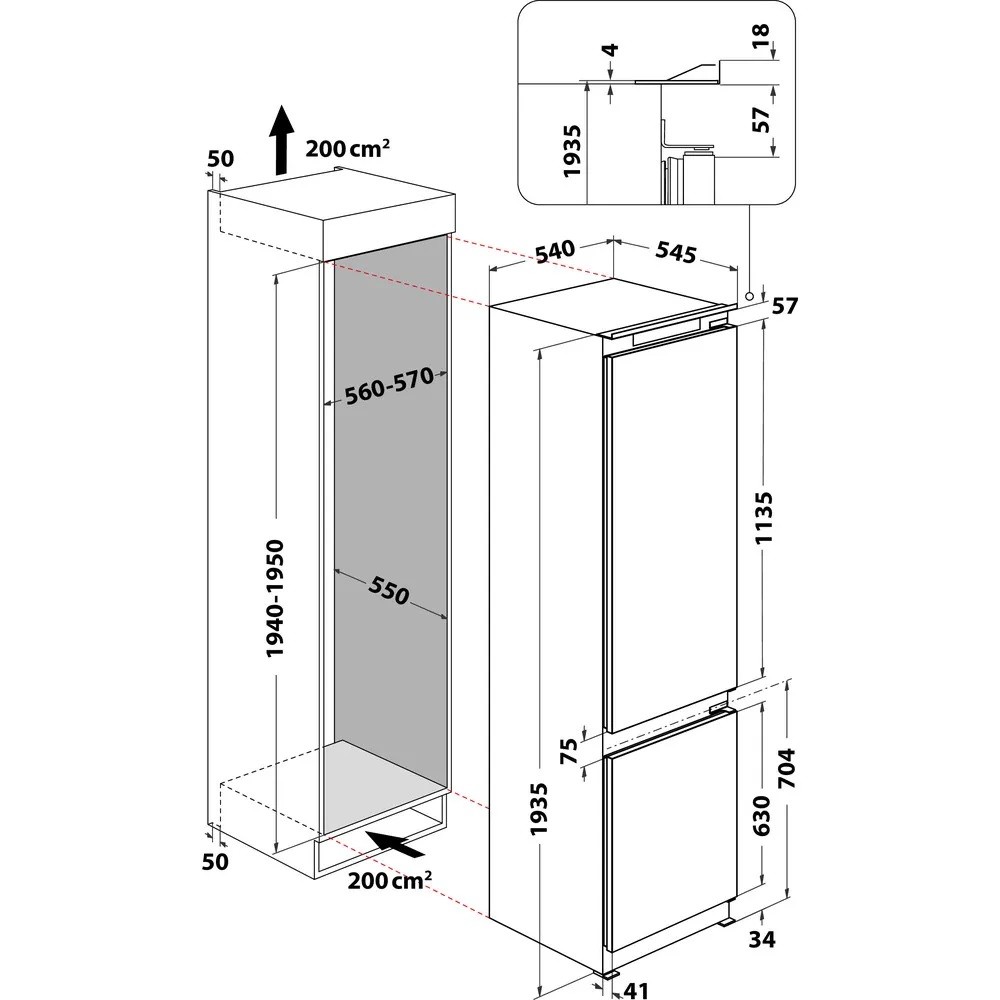 Įmontuojamas, šaldytuvas su šaldikliu apačioje, įmontuojamas šaldytuvas whirlpool art9811sf2, automatinis atitirpinimas