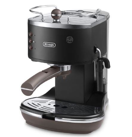 Pusiau automatinis kavos aparatas delonghi icona vintage ecov 311.bk, su rankiniu pieno plakimu